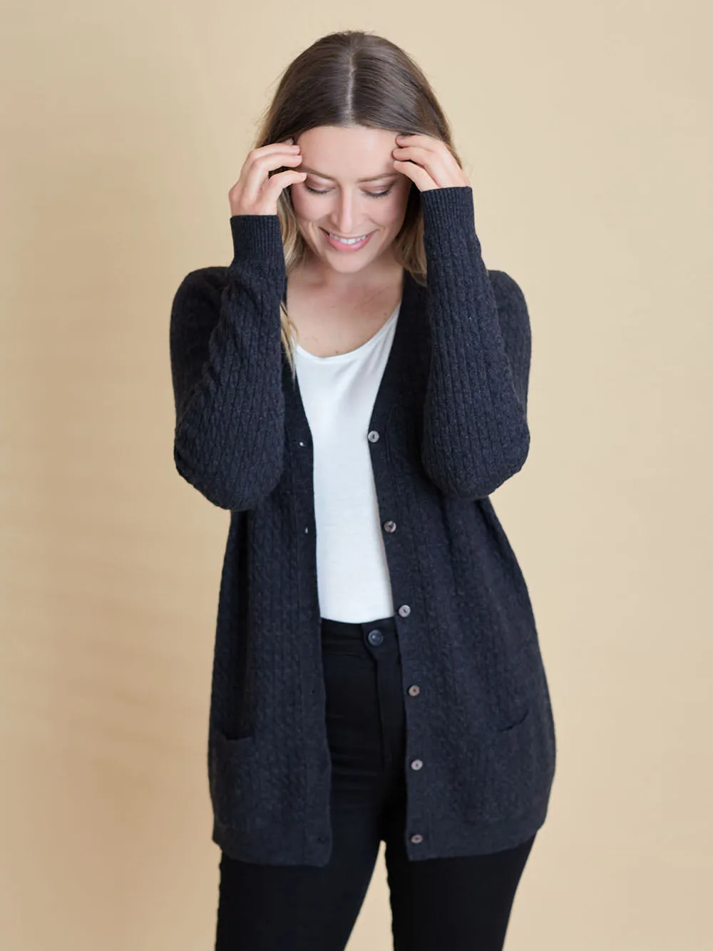 100% Mongolian Cashmere Patten Cardigan