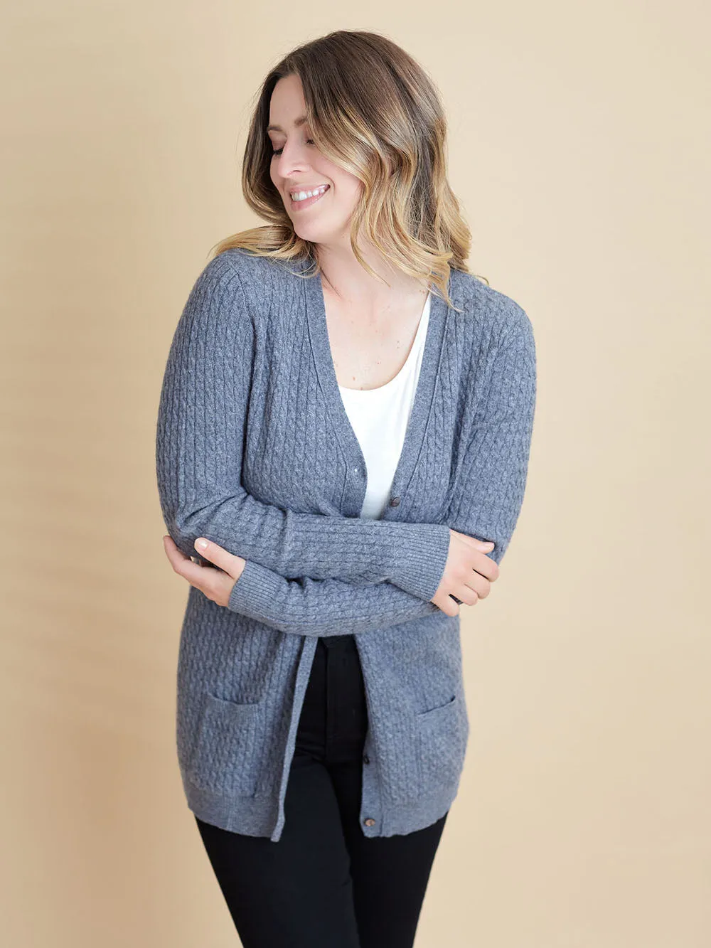 100% Mongolian Cashmere Patten Cardigan