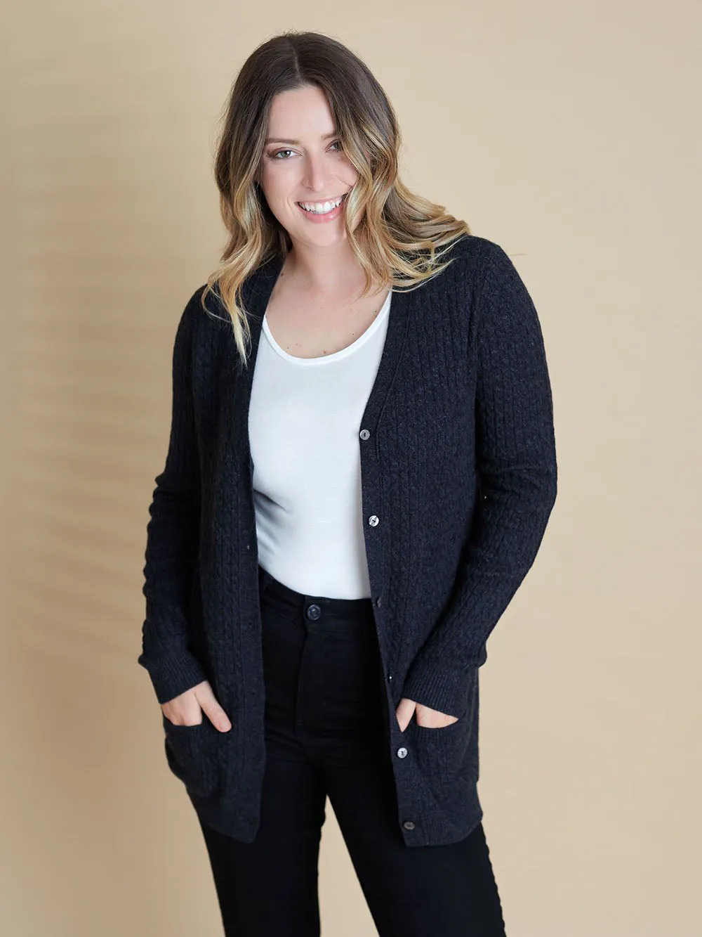 100% Mongolian Cashmere Patten Cardigan