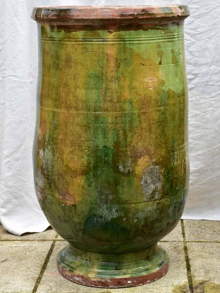 19th Century Anduze olive jar with green glaze - large 35¾"