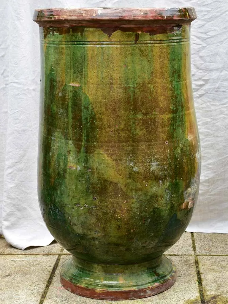 19th Century Anduze olive jar with green glaze - large 35¾"