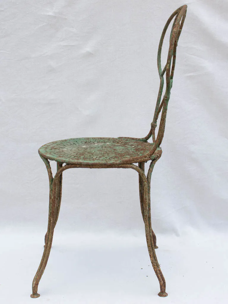 19th century French garden chair with green patina