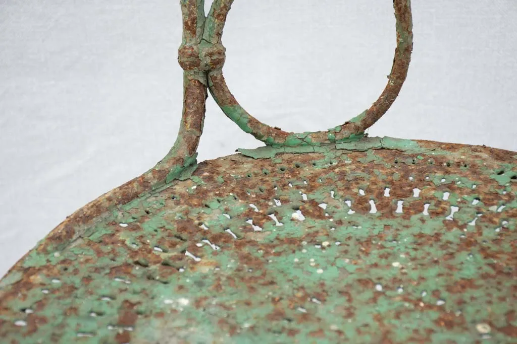 19th century French garden chair with green patina