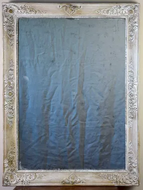 19th Century French mirror with white patina 33¾" x 25½"