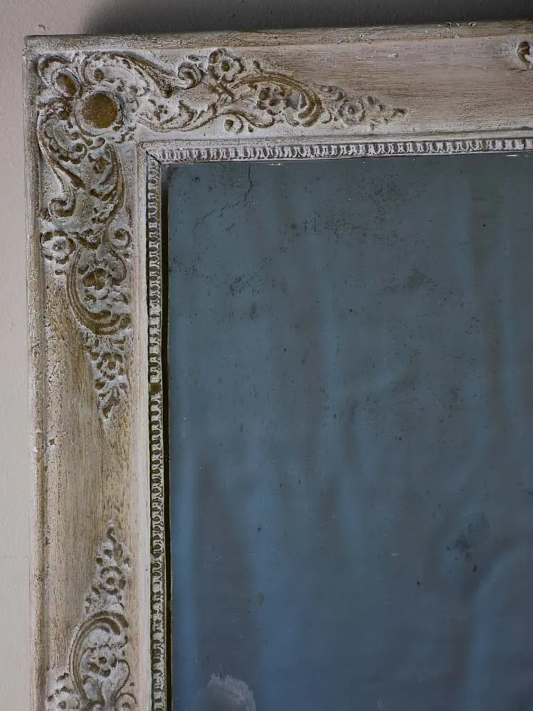 19th Century French mirror with white patina 33¾" x 25½"