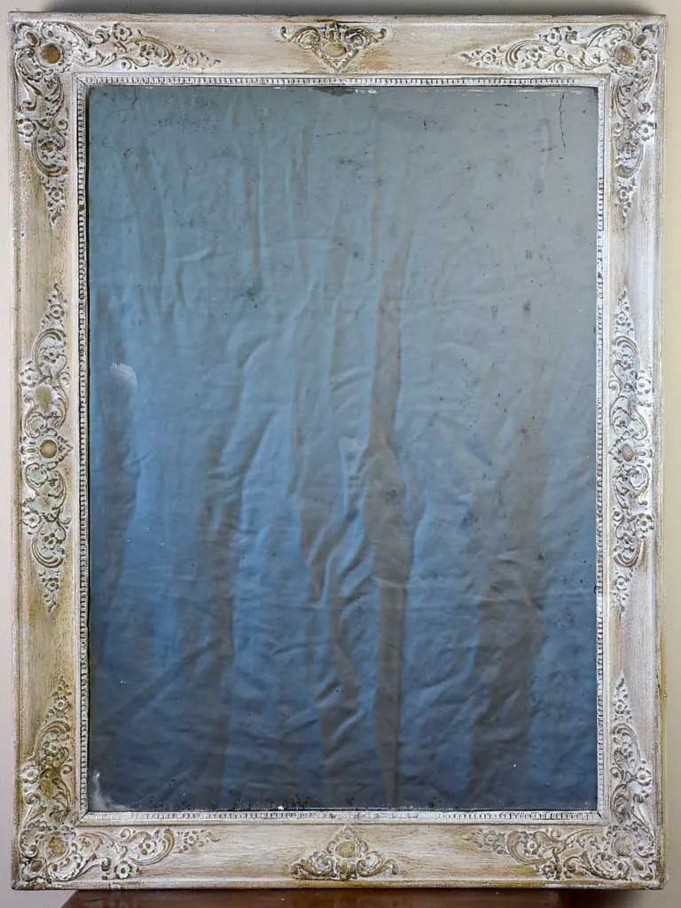 19th Century French mirror with white patina 33¾" x 25½"