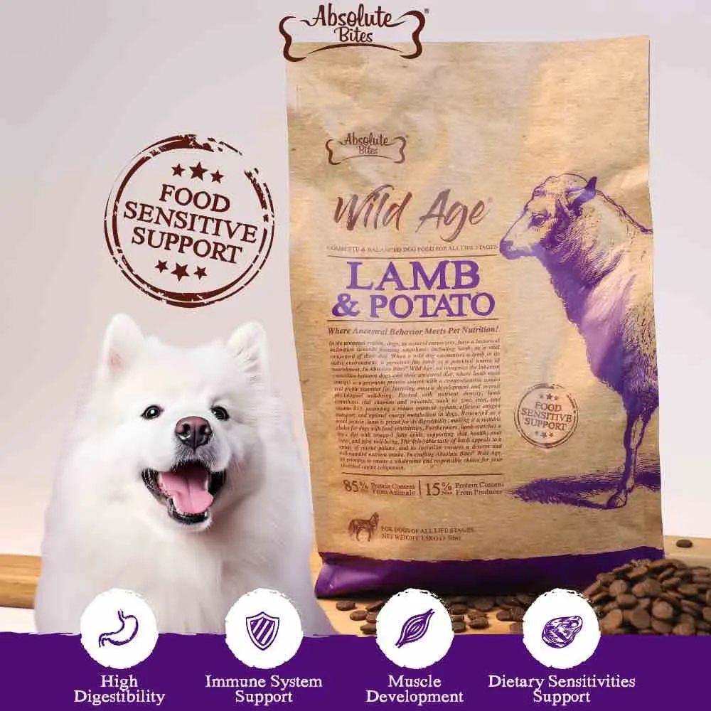 34% OFF FREE Wipes: Absolute Bites Wild Age Lamb & Potato Dry Dog Food