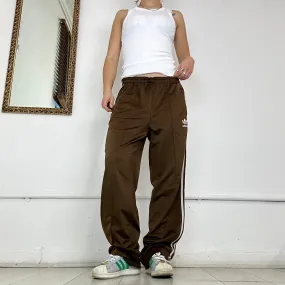 90's adidas brown three stripe joggers