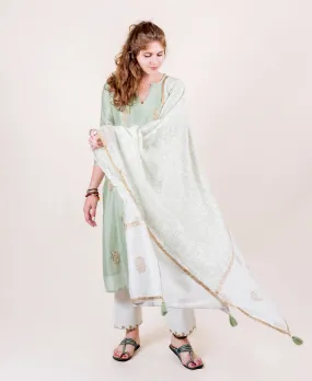 Aanya Mint and Ivory Chanderi Kurta