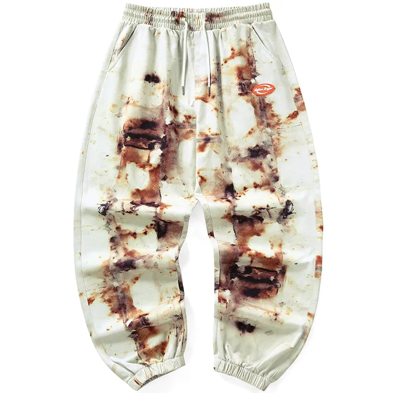 Abstract Space Print Elastic Waist Loose Jogger Pants