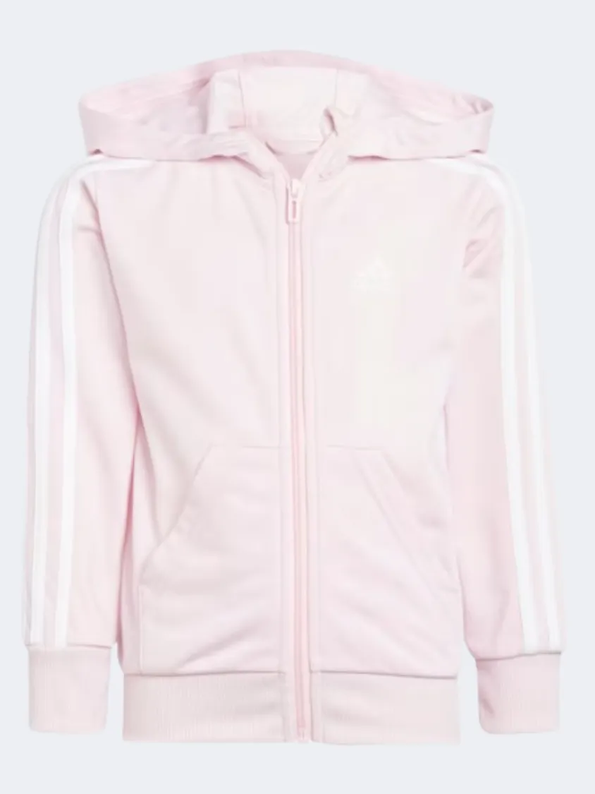 Adidas Essentials 3 Stripes Little Girls Sportswear Suit Clear Pink/Violet