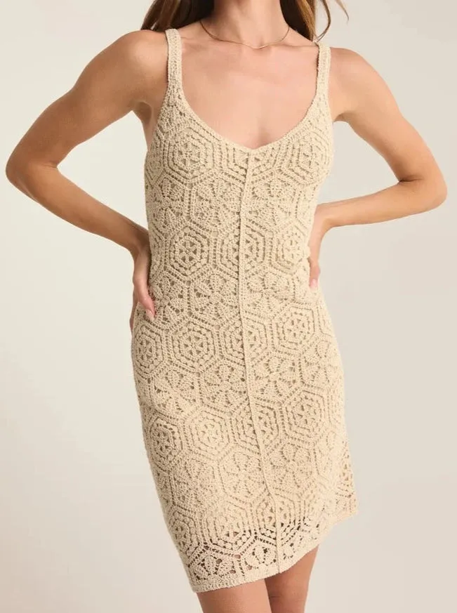 Allure Crochet Mini Dress - Natural