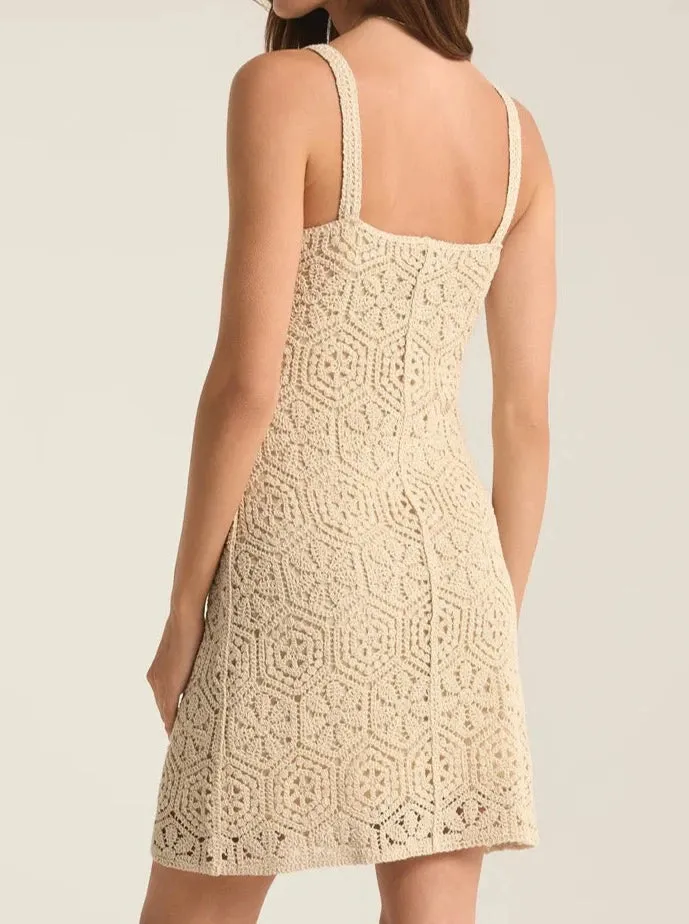 Allure Crochet Mini Dress - Natural