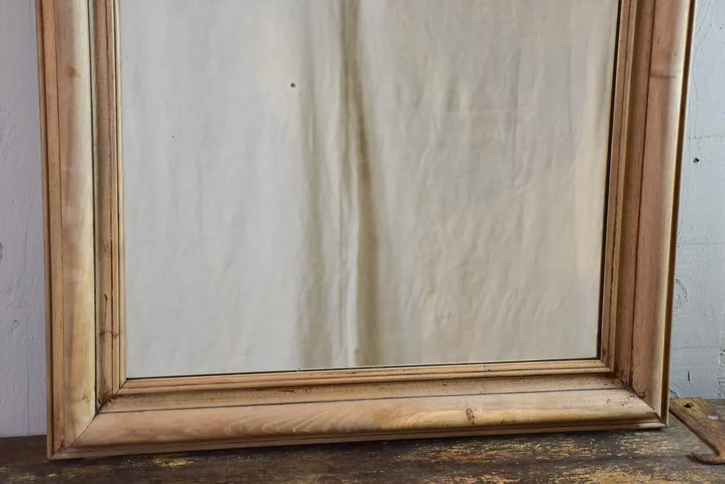 Antique French raw walnut framed mirror 31½" x 48¾"