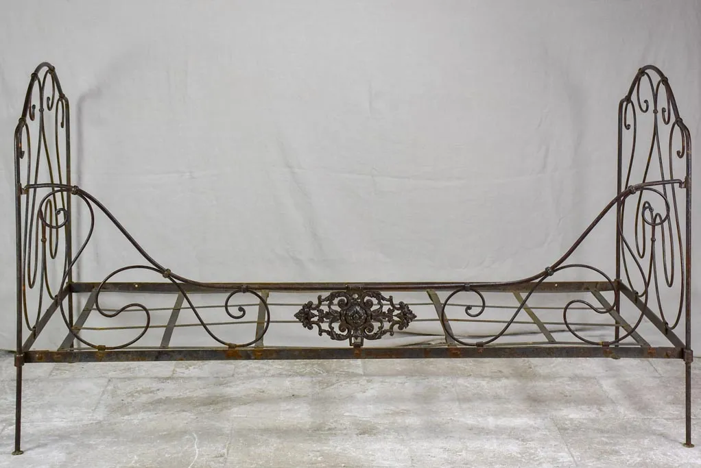 Antique French wrought iron folding bed 75½" x  33½"