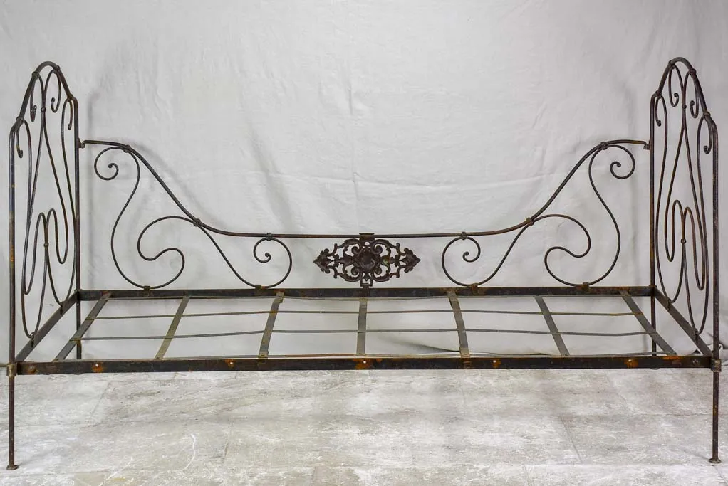 Antique French wrought iron folding bed 75½" x  33½"