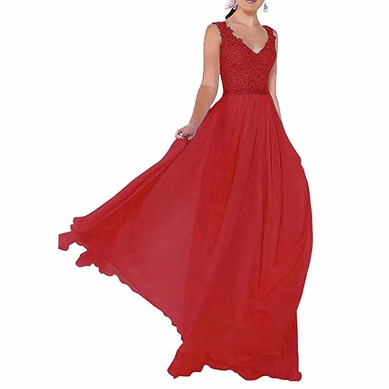 Applique Bridesmaid Dresses Sleeveless Wedding Guest Dresses for Women Evening Party