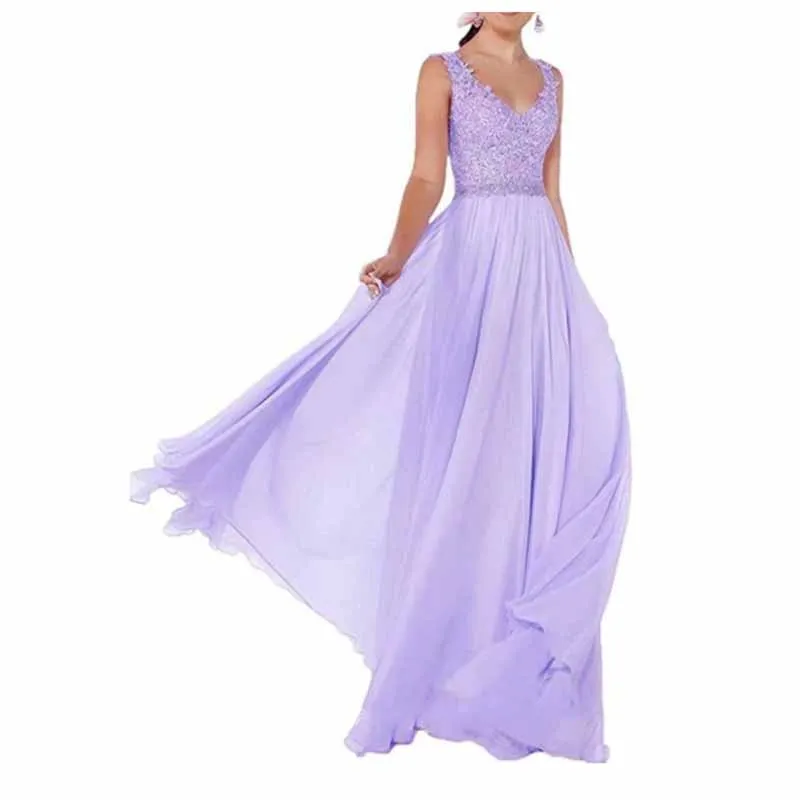 Applique Bridesmaid Dresses Sleeveless Wedding Guest Dresses for Women Evening Party