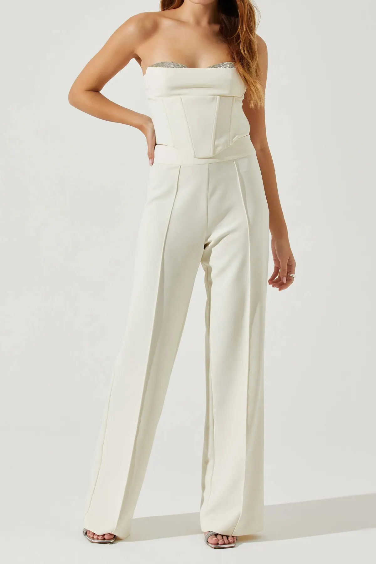 ASTR THE LABEL - MADISON HIGH WAIST PINTUCK TROUSER PANTS