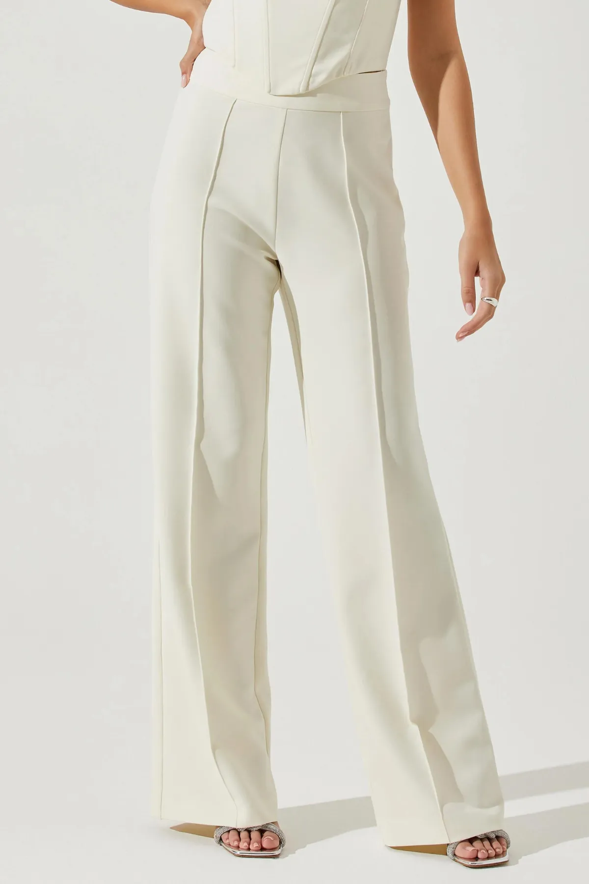 ASTR THE LABEL - MADISON HIGH WAIST PINTUCK TROUSER PANTS