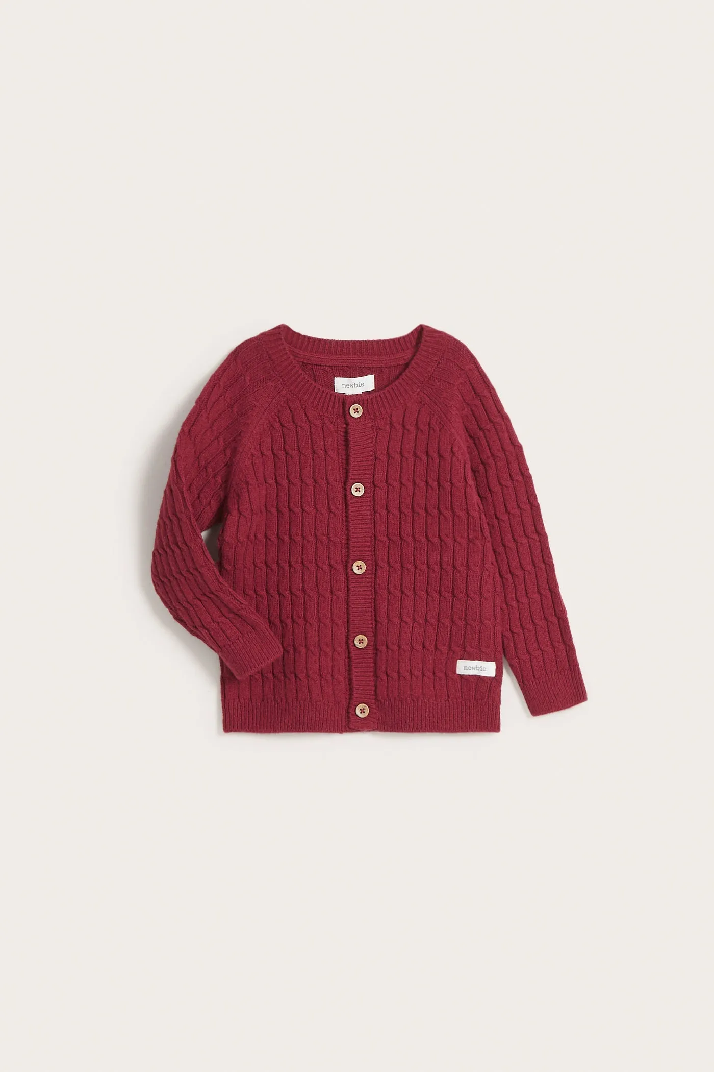 Baby red knitted cardigan