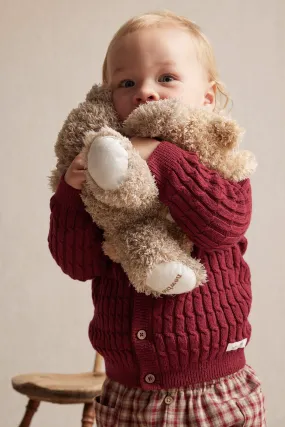 Baby red knitted cardigan