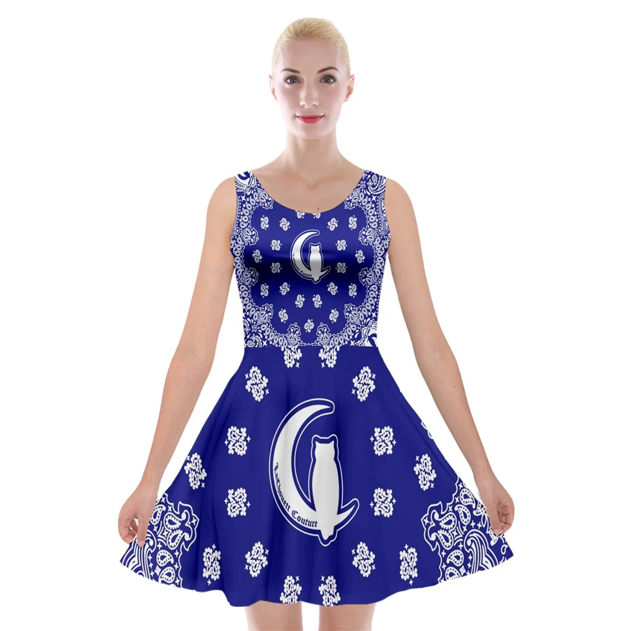 Bandana Cs'up Velvet Skater Dress