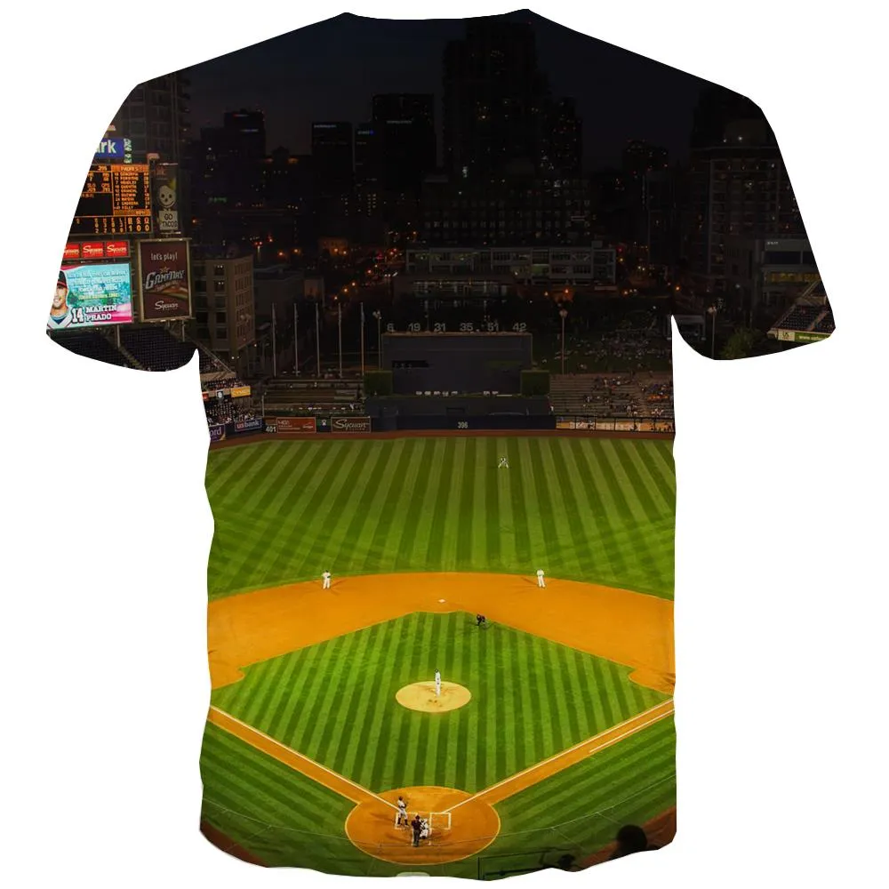 Baseball T shirts Men Stadium T shirts Funny Game Tshirts Cool White Tshirts Novelty