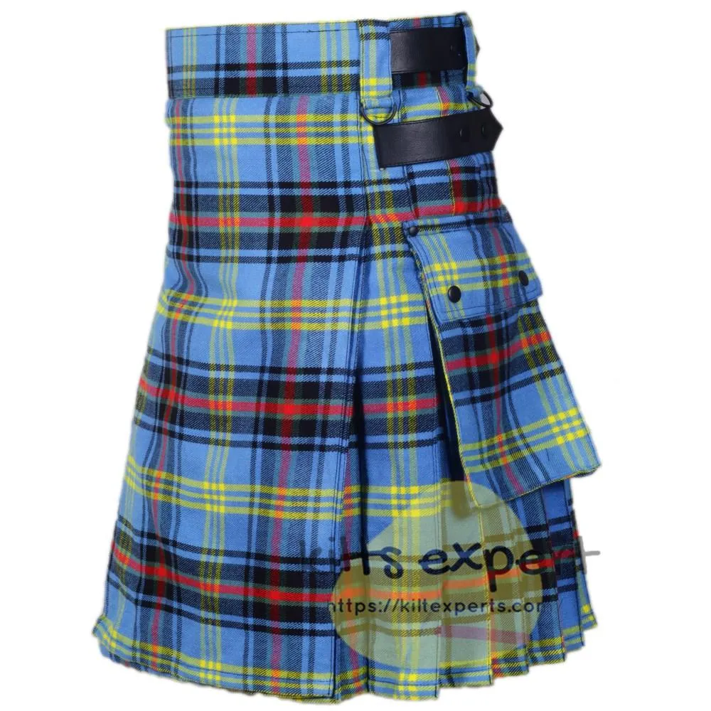 Bell Of Borders Tartan Leather Straps Utility Kilt