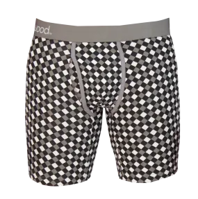 Biker Brief w/ Fly in Black & White Dimension by Wood Underwear