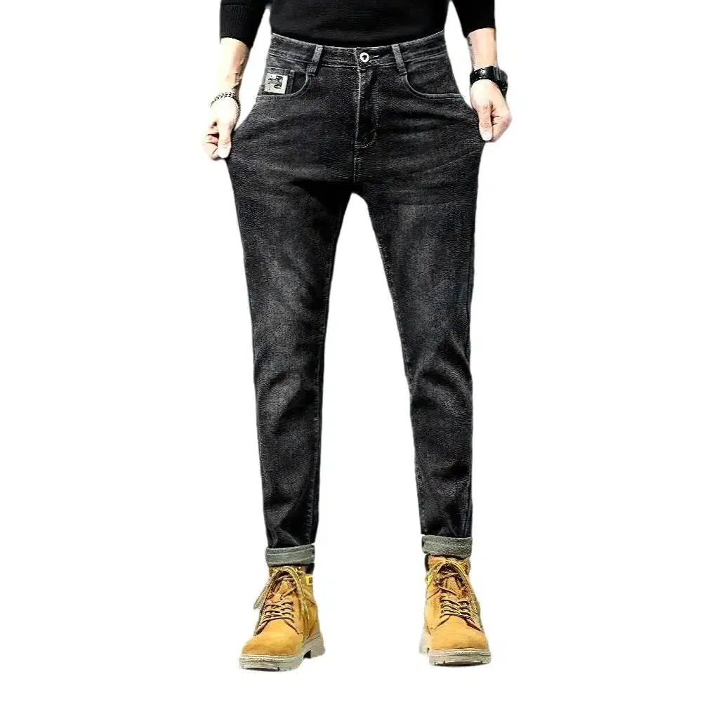 Black men's whiskered jeans