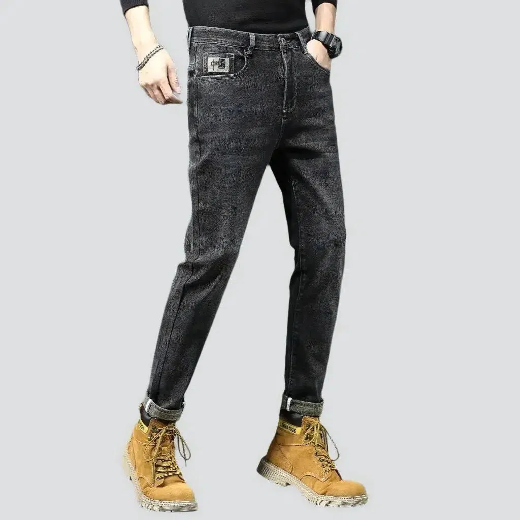 Black men's whiskered jeans