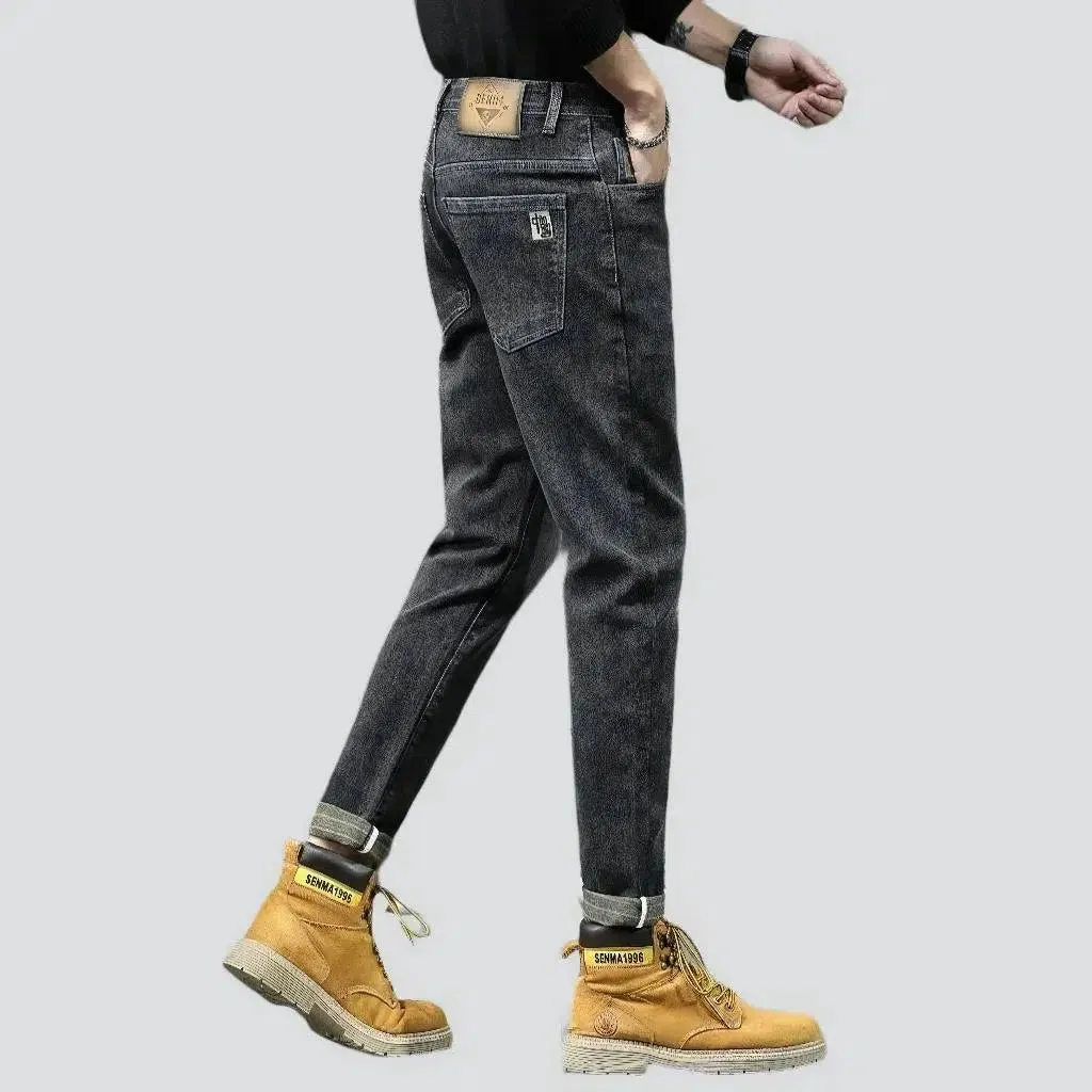 Black men's whiskered jeans