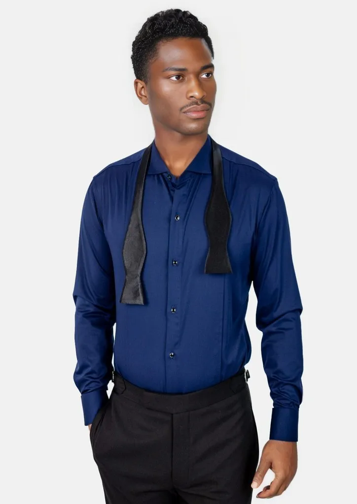 Blue Bamboo Tuxedo Shirt