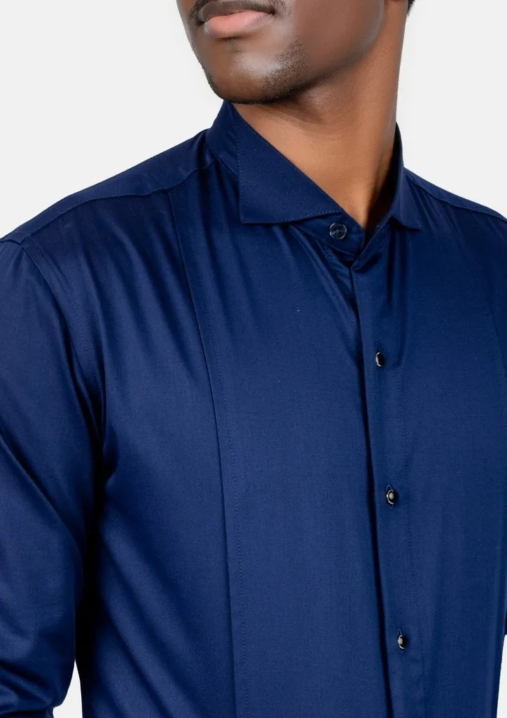 Blue Bamboo Tuxedo Shirt