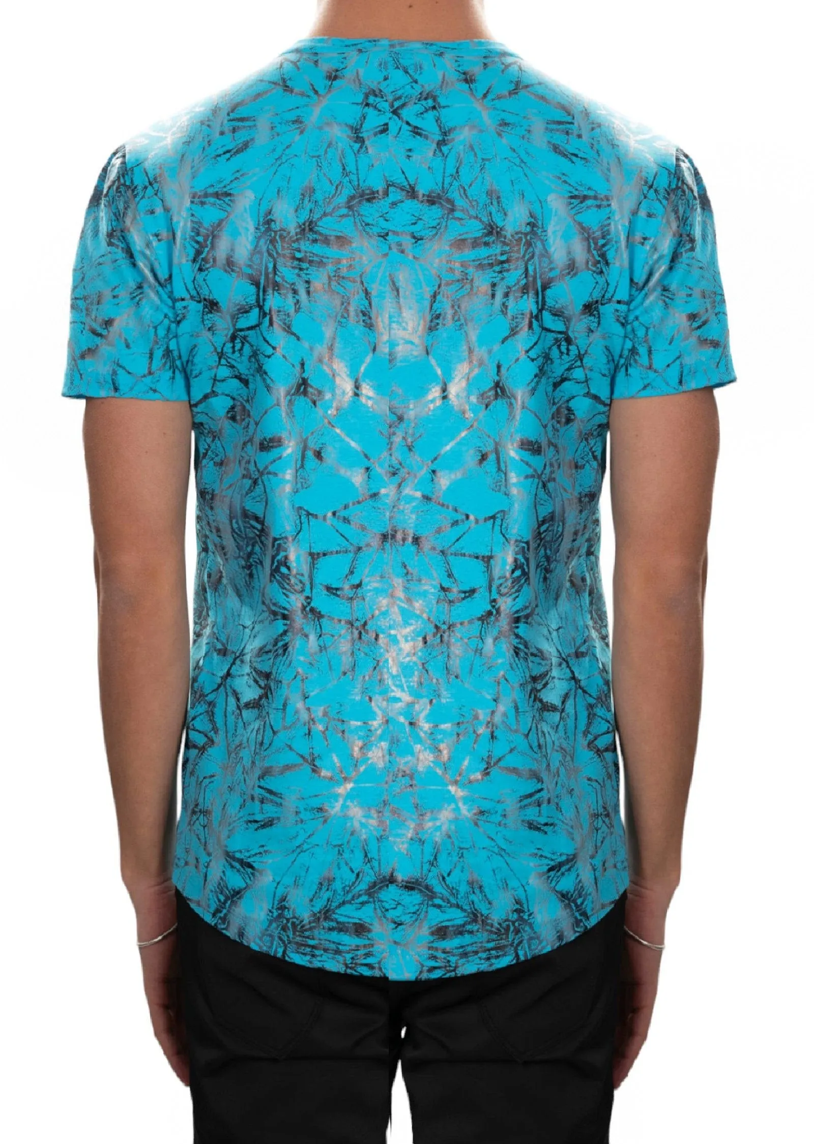 Blue Shattered Foil Knit Tee