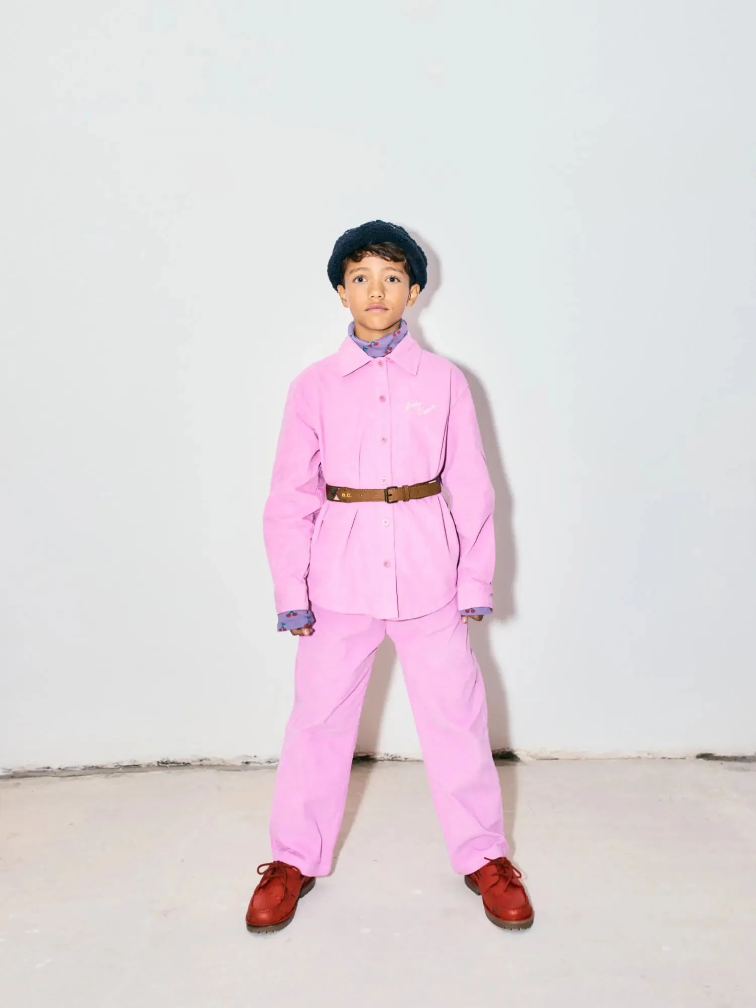 Bobo Choses pink corduroy straight pants