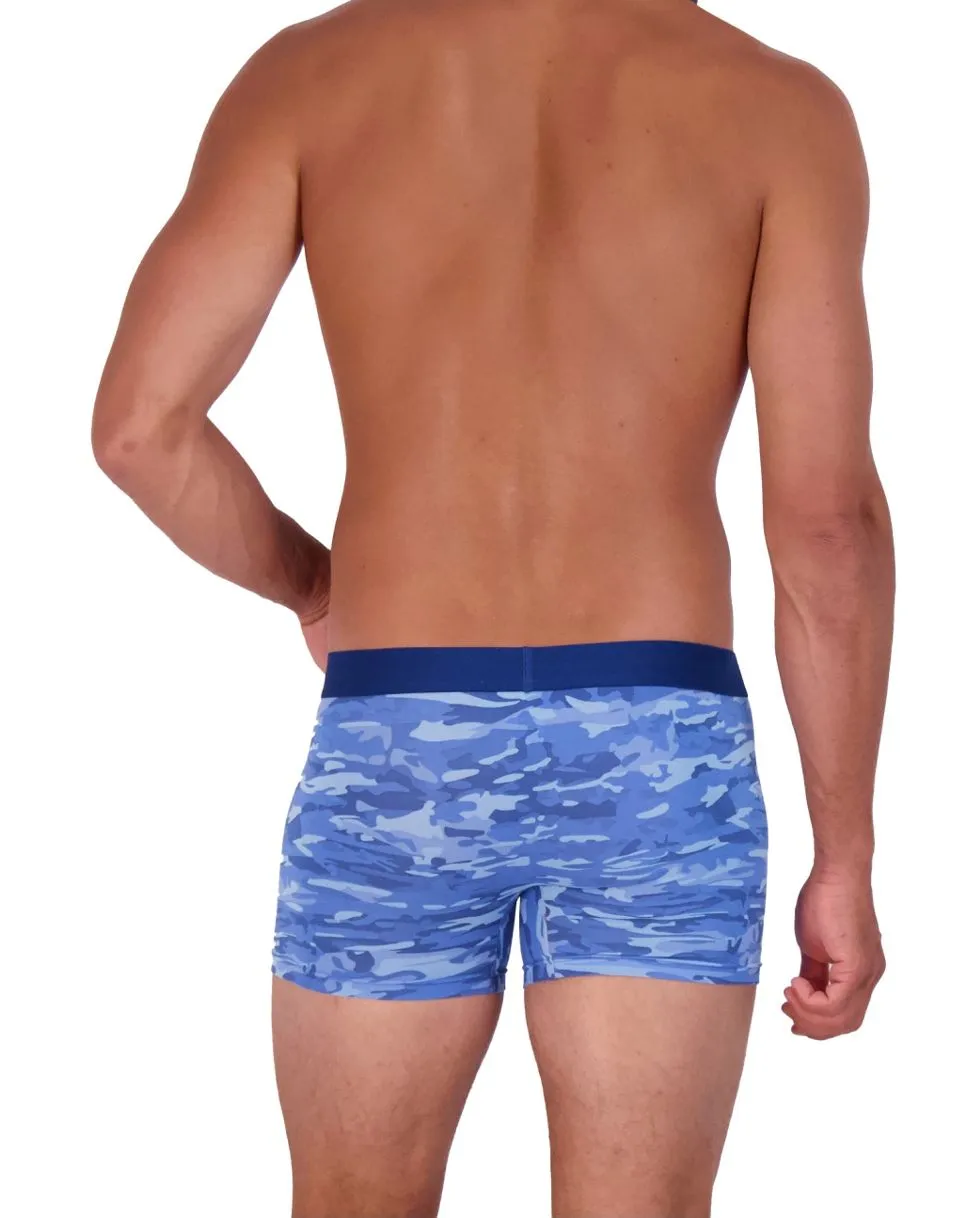 Boxer Brief w/ Fly in Blue Camo by Wood Underwear