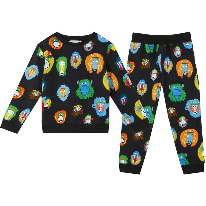 Boys Black Monkey Tracksuit