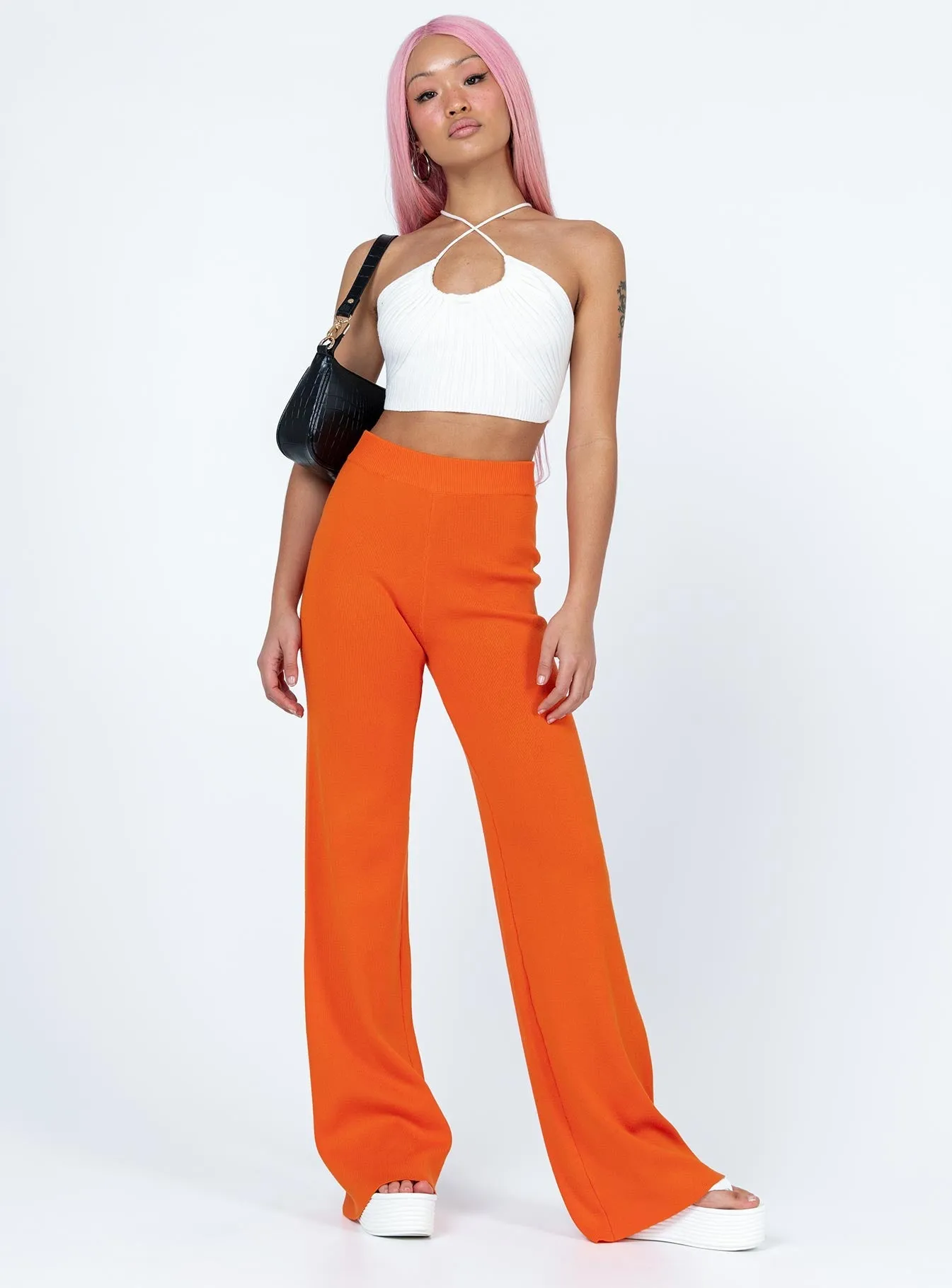 Byrone Knit Pants Orange