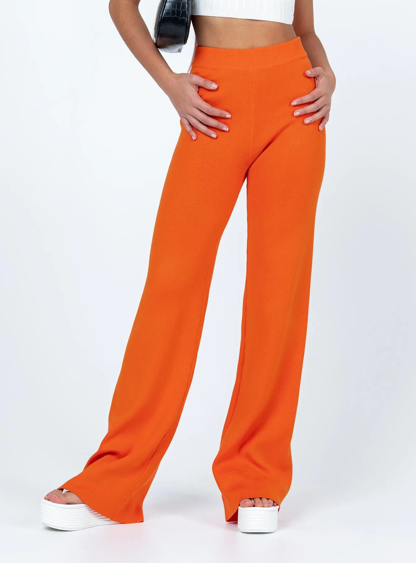 Byrone Knit Pants Orange