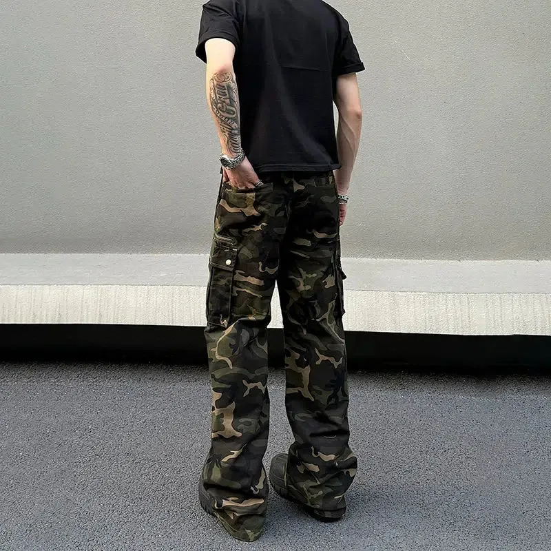 Camouflage Straight-leg Cargo Pants