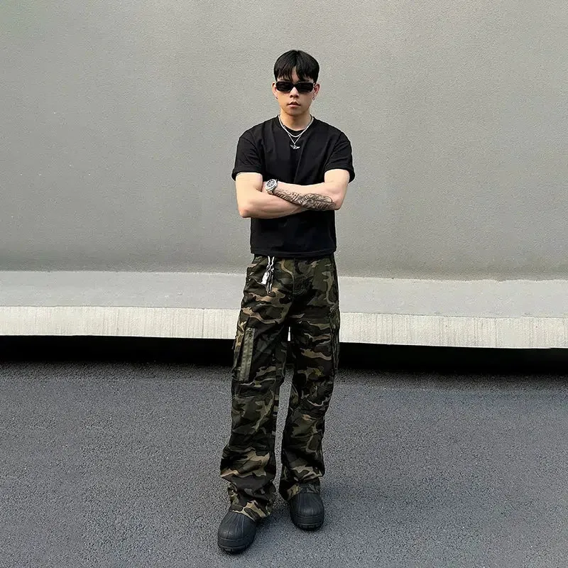 Camouflage Straight-leg Cargo Pants