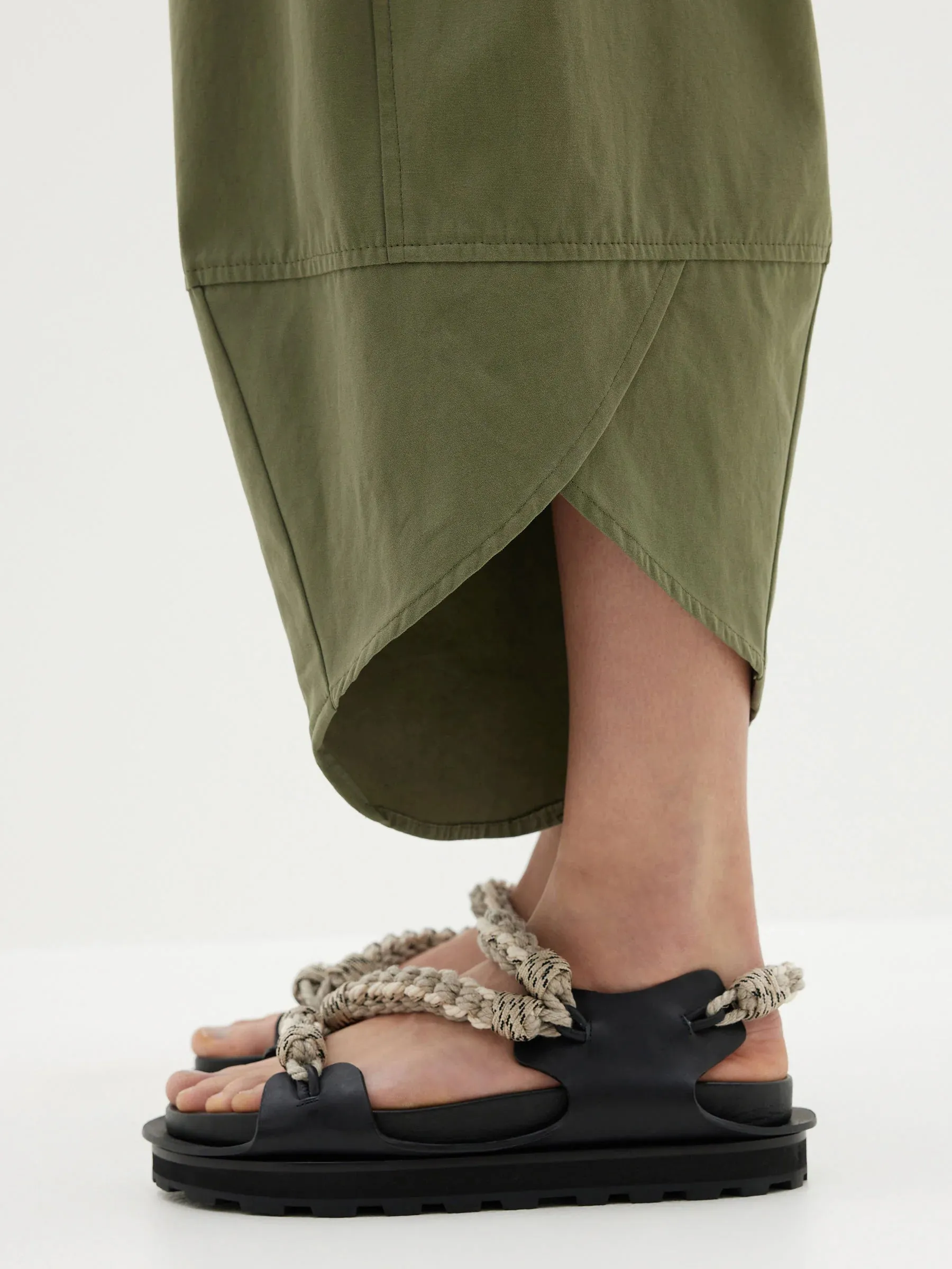 CANVAS SPLIT HEM PANT - KHAKI