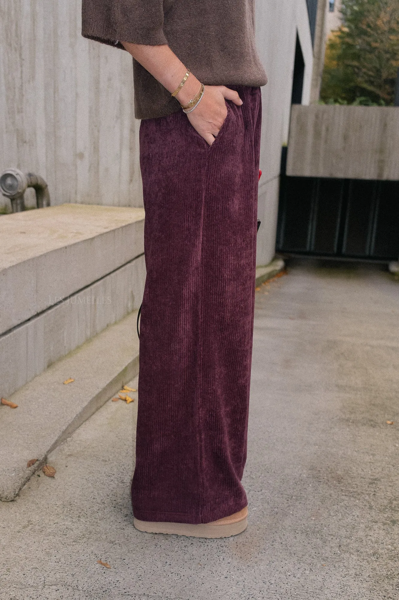 Capucine velvet pants burgundy