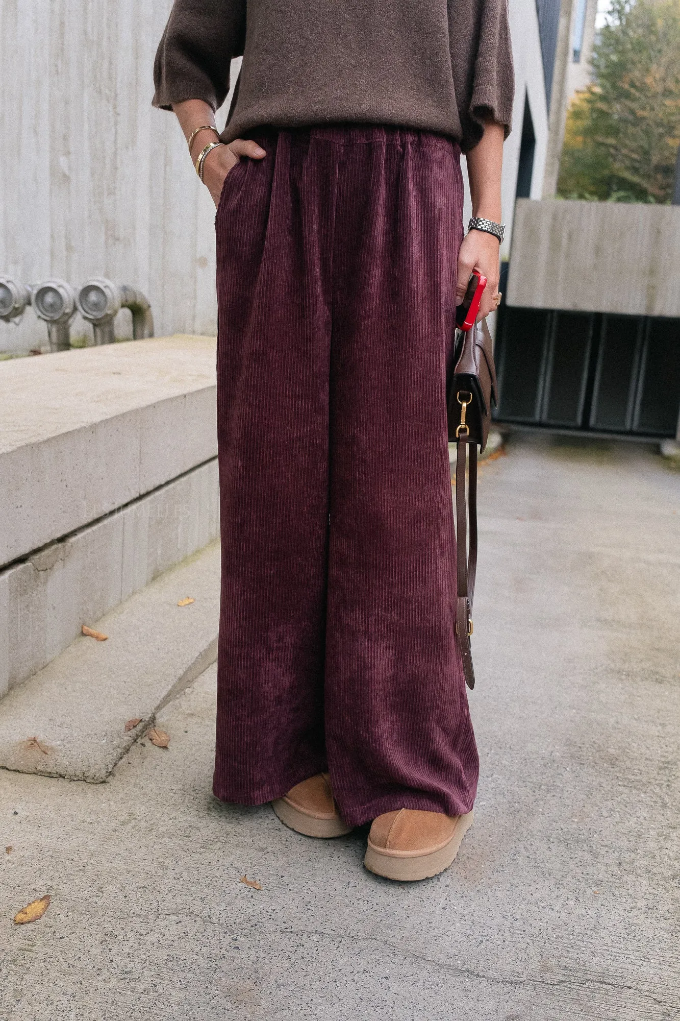 Capucine velvet pants burgundy