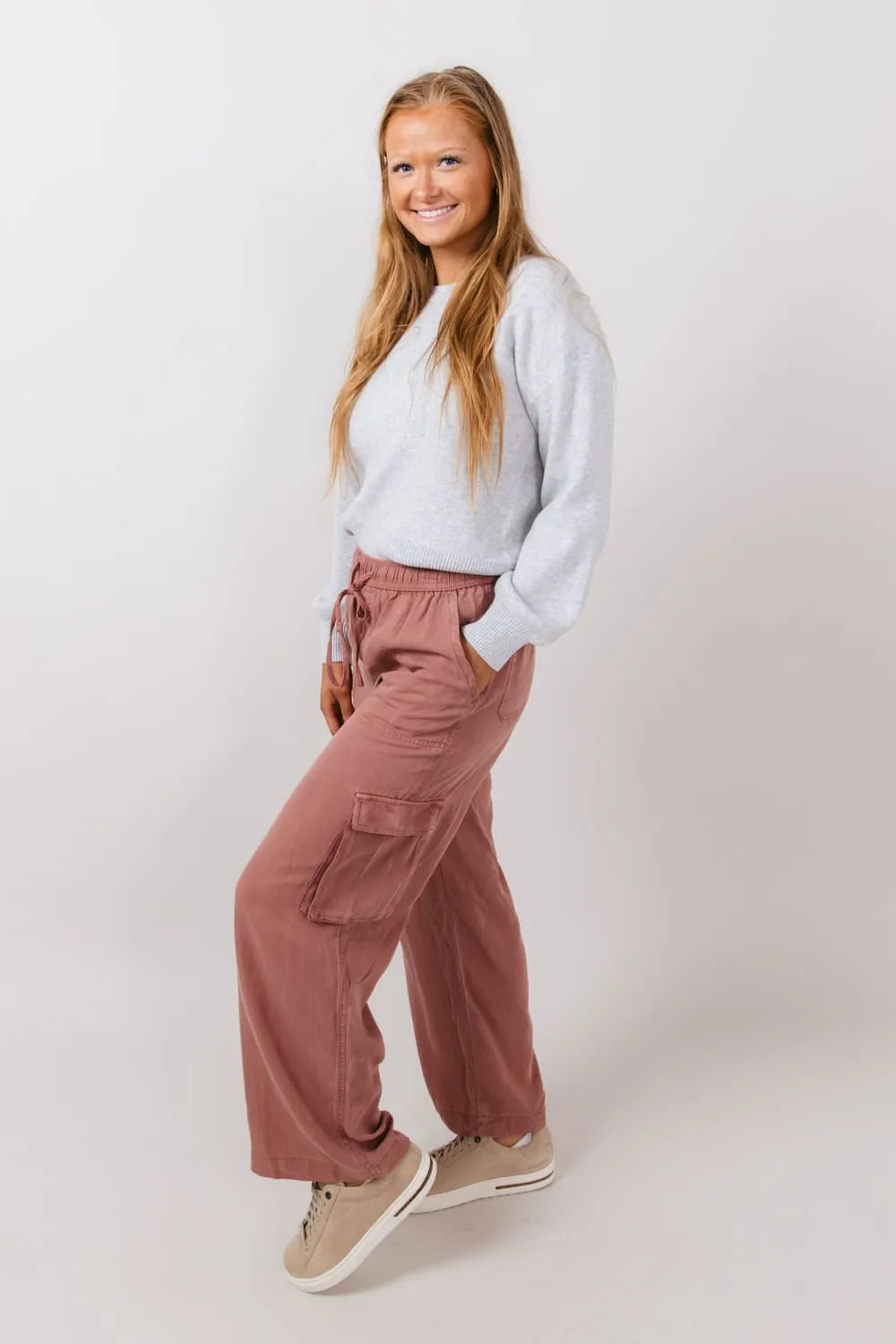 Cargo Drawstring Pants for Women in Marsala | 42661-MARSALA