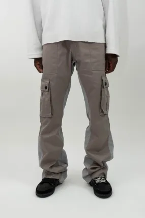 CARGO FLARE TROUSERS - GREY