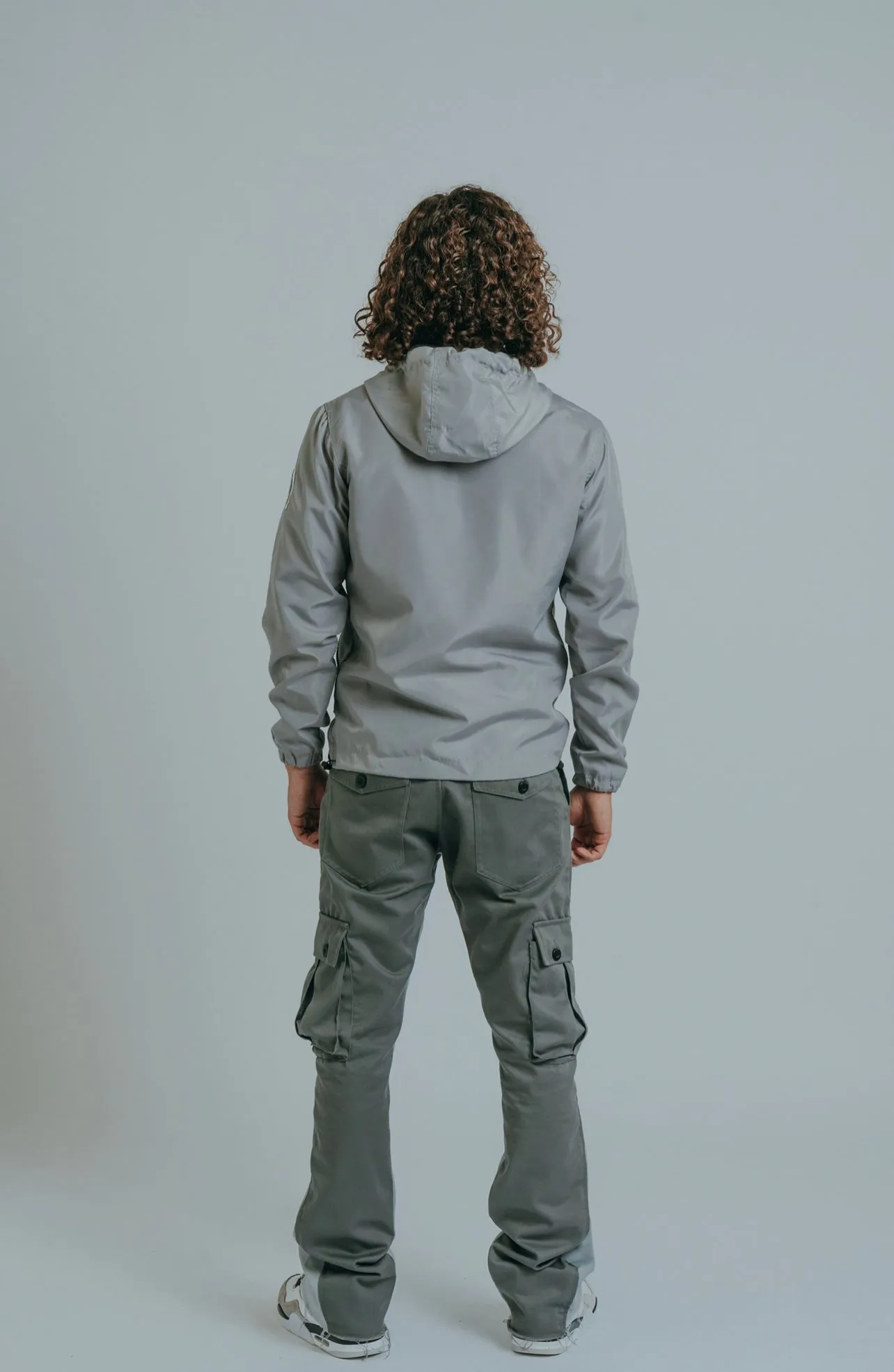 CARGO FLARE TROUSERS - GREY