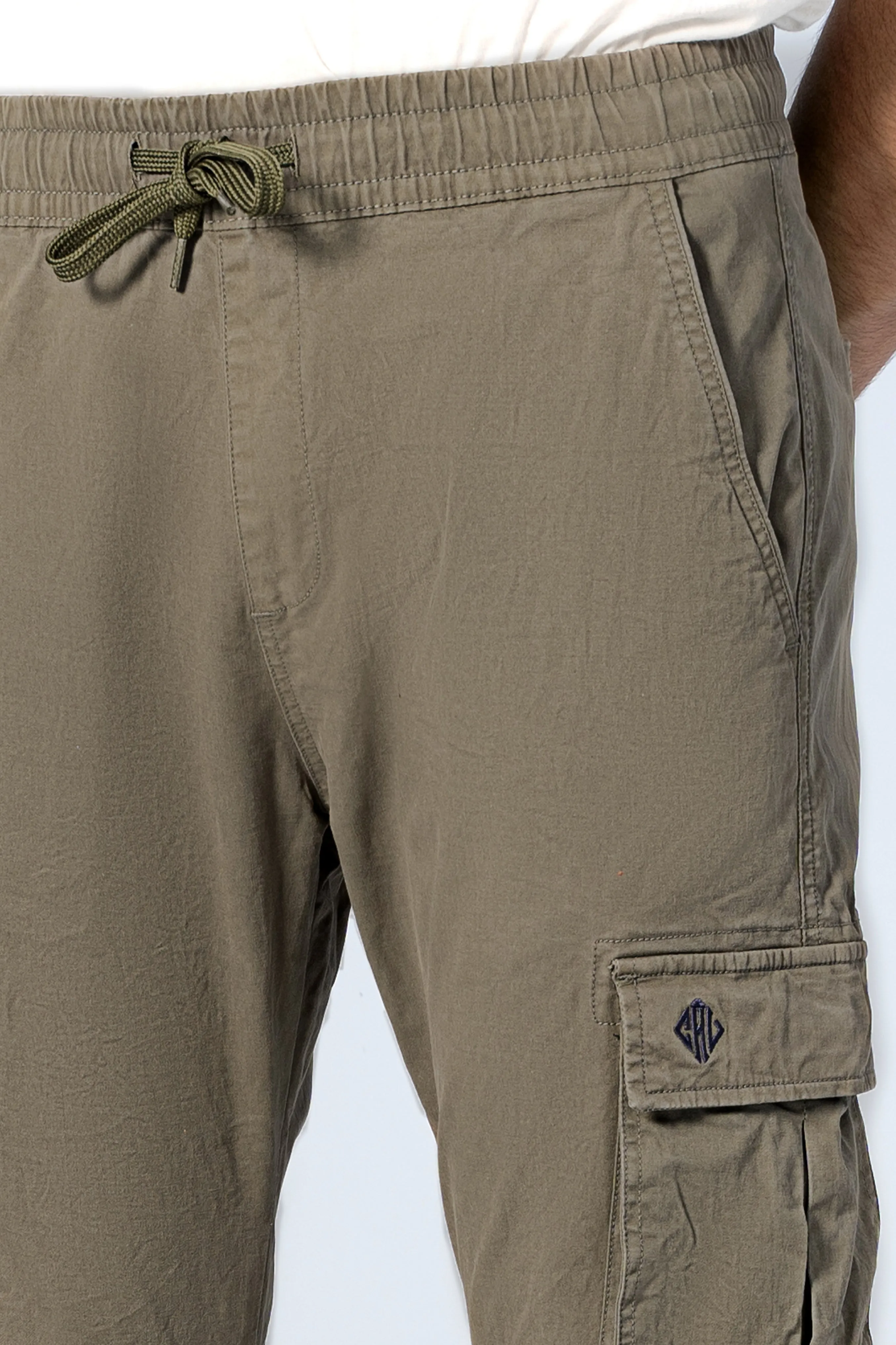 CARGO JOGGER ENZYME WASHED TROUSER OLIVE